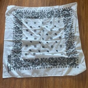 White and Black Paisley Bandana